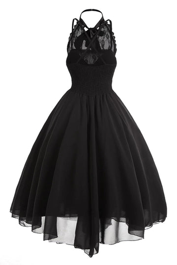 Preto Chiffon Vestido Vintage
